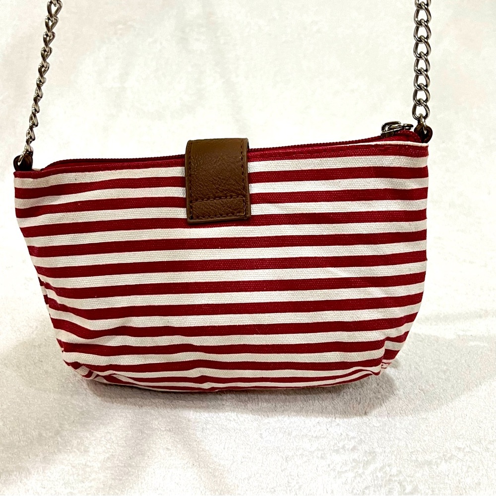 Patriotic American Flag Crossbody Bag Red White & Blue Stripes Polka Dot Purse - Picture 9 of 14